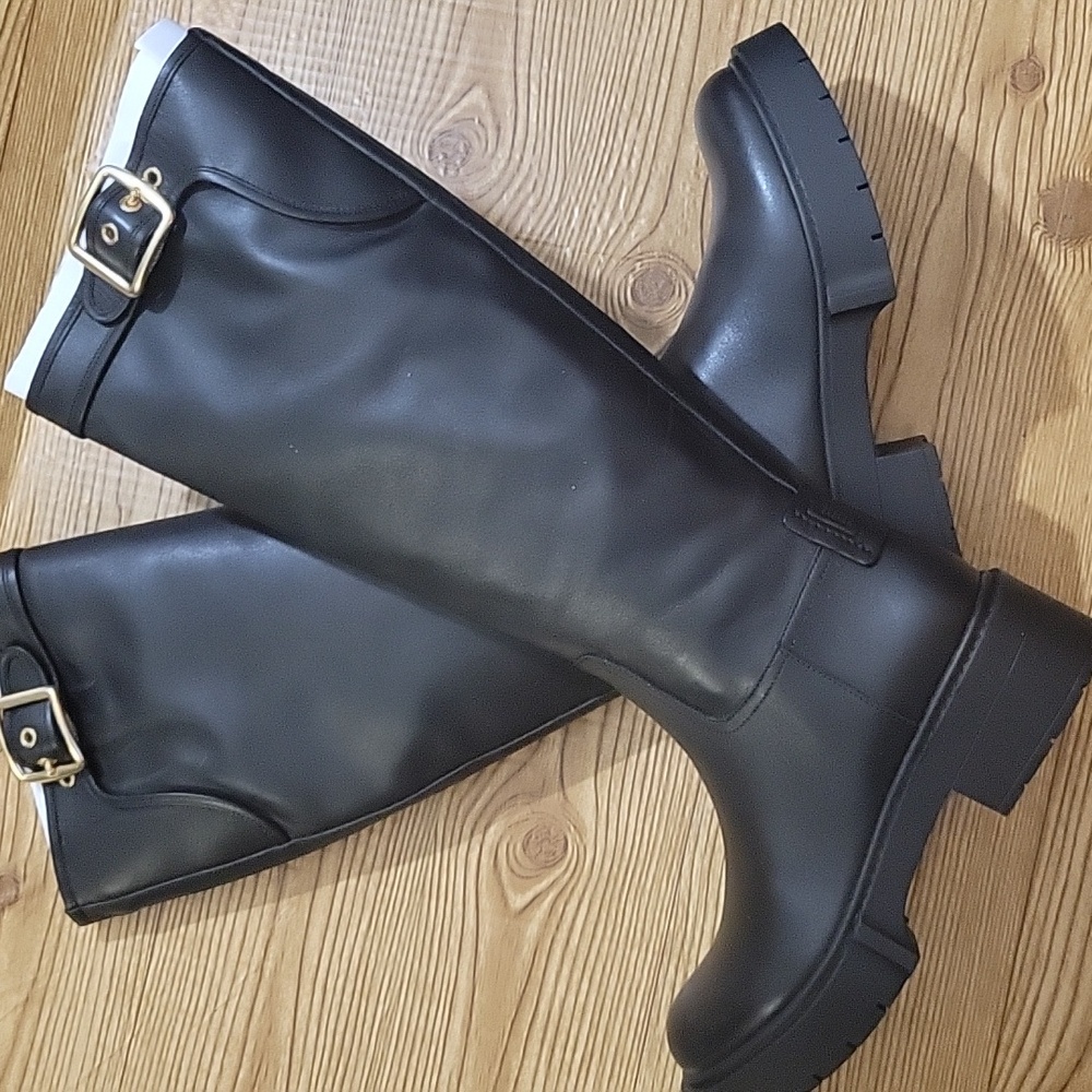 Coach Black Leather Riding Boots